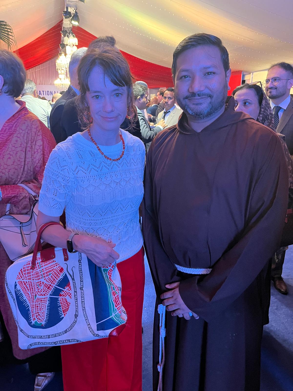 Fr. Lazar Aslam, OFM Cap with H.E. Alexandra Berg von Linde, Ambassador of Sweden to Pakistan