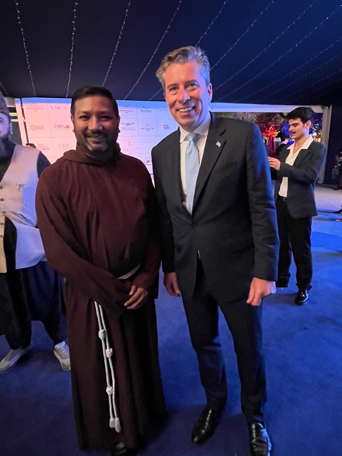 Fr. Lazar Aslam, OFM Cap with H.E. Tom Fletcher, United Nations Relief Chief