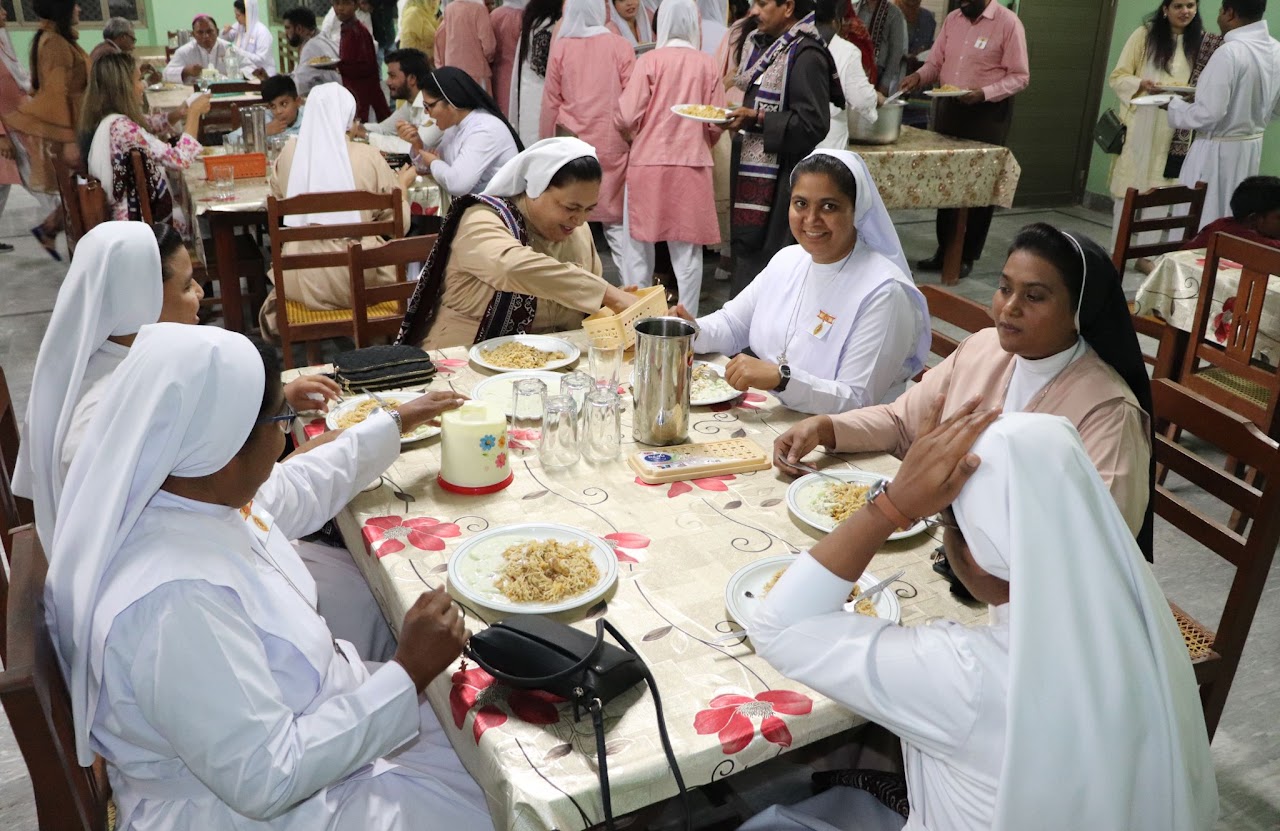Fellowship meal with religious sisters